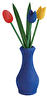 3 Small Tulips in Vase